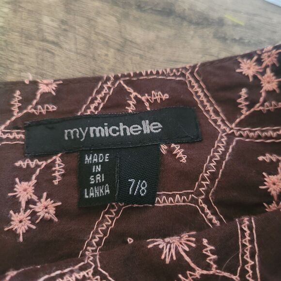 my Michelle A-line knee-length Brown/Pink Skirt Women's Size‎ 7/8 - Picture 3 of 4